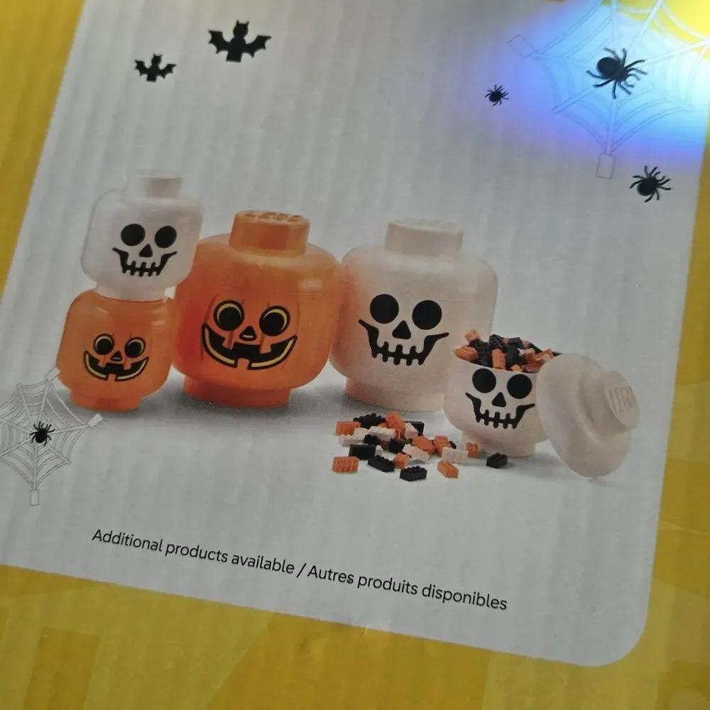 Lego Halloween Edition Small 2 Piece Set Zombie & Skeleton Storage Heads